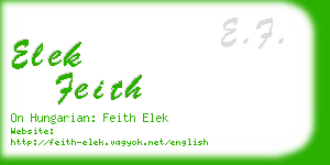 elek feith business card